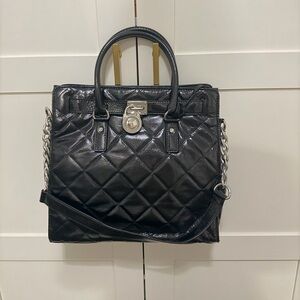 Michael Kors Black Patent Leather Handbag with Strap